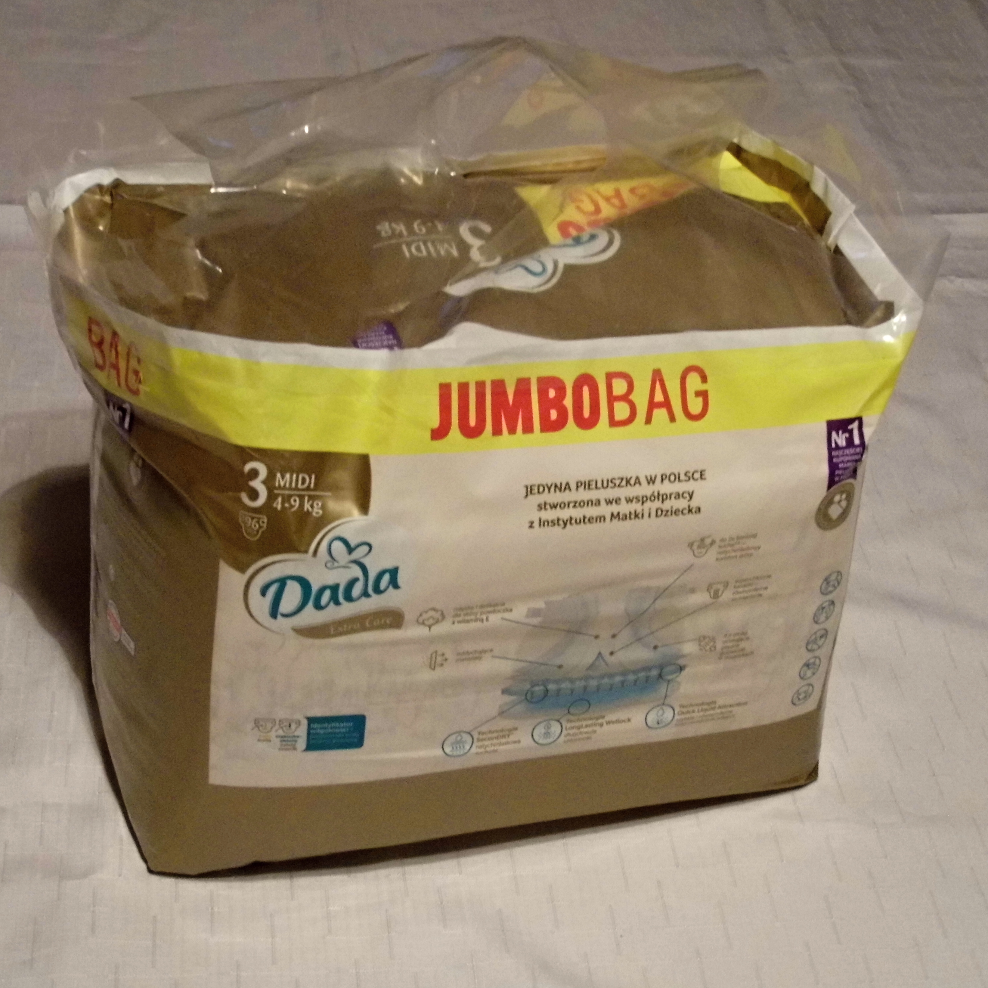 DADA EXTRA CARE Jumbo Bag VEL. 3 - 96 KS (4-9 KG)